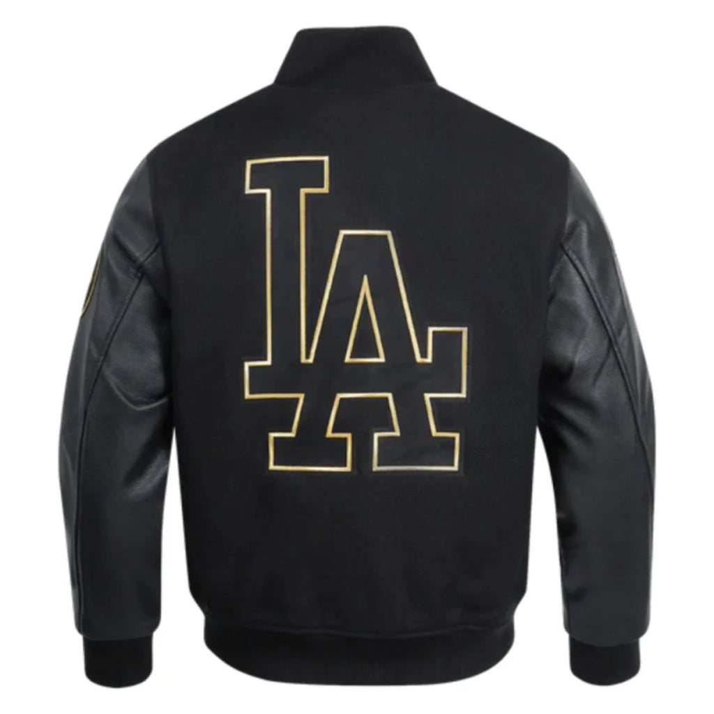 Los Angeles Dodgers Black & Gold Men's Wool Varsity Jacket