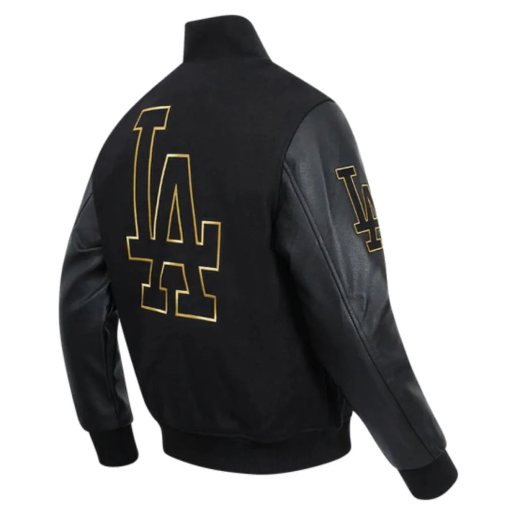 Los Angeles Dodgers Black & Gold Men's Wool Varsity Jacket