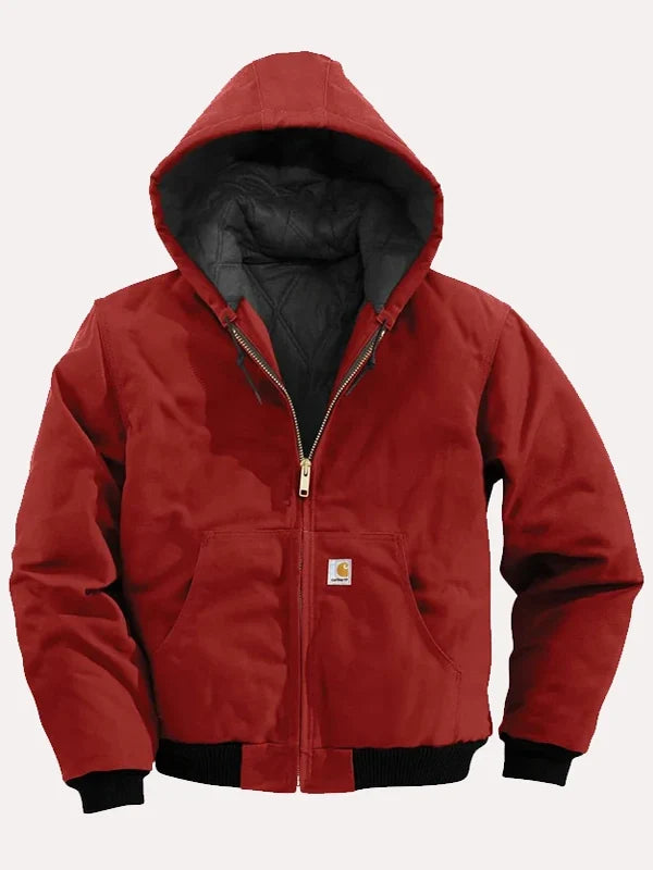 Mens Red Carhartt Hooded Jacket