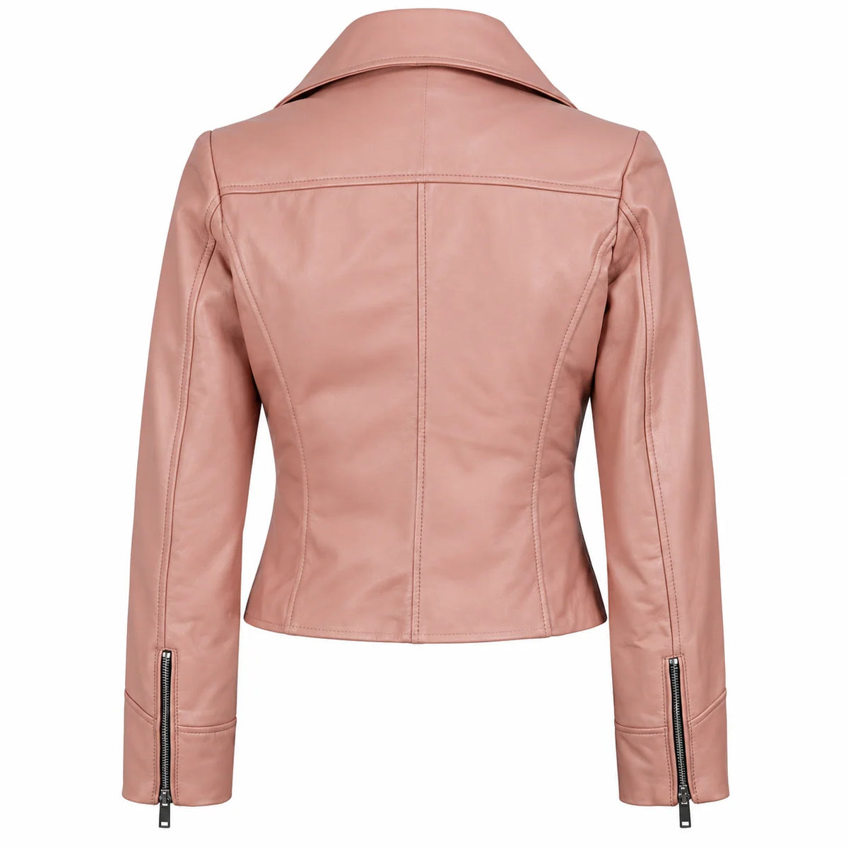 Ninfa Women Biker Real Leather Pink Jacket