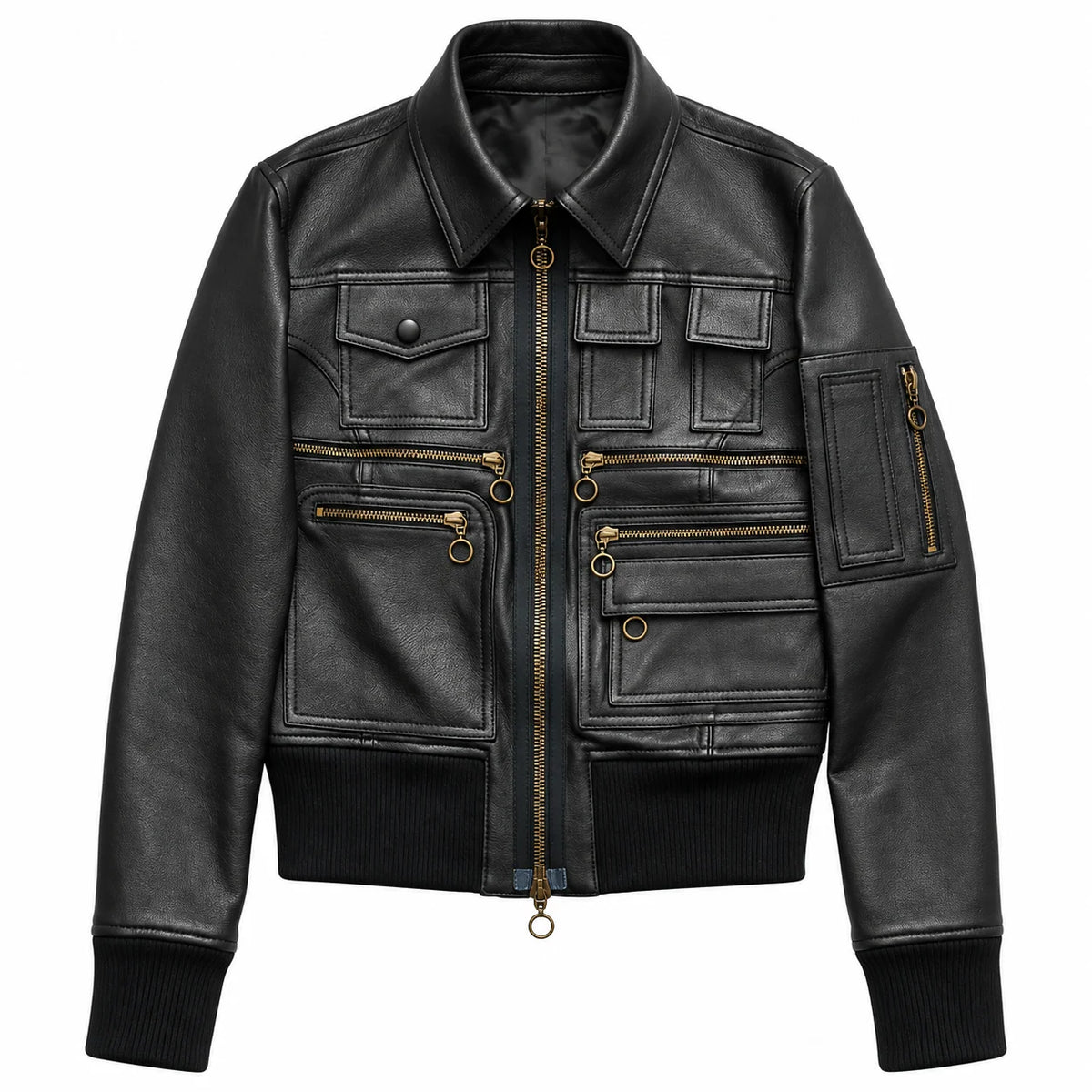 Women’s Aviator Black Bomber Leather Jacket