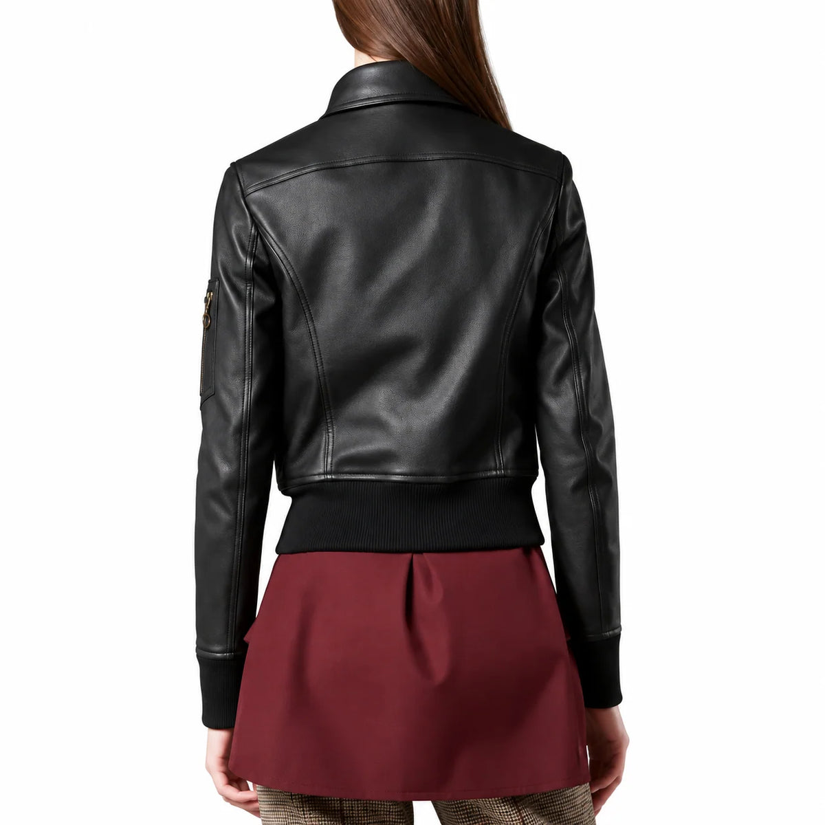 Women’s Aviator Black Bomber Leather Jacket