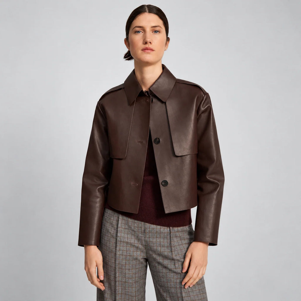 Women's Chocolate Brown Leather Jacket
