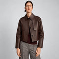 Women's Chocolate Brown Leather Jacket