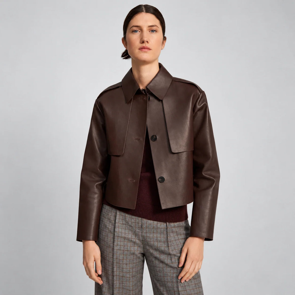 Women's Chocolate Brown Leather Jacket