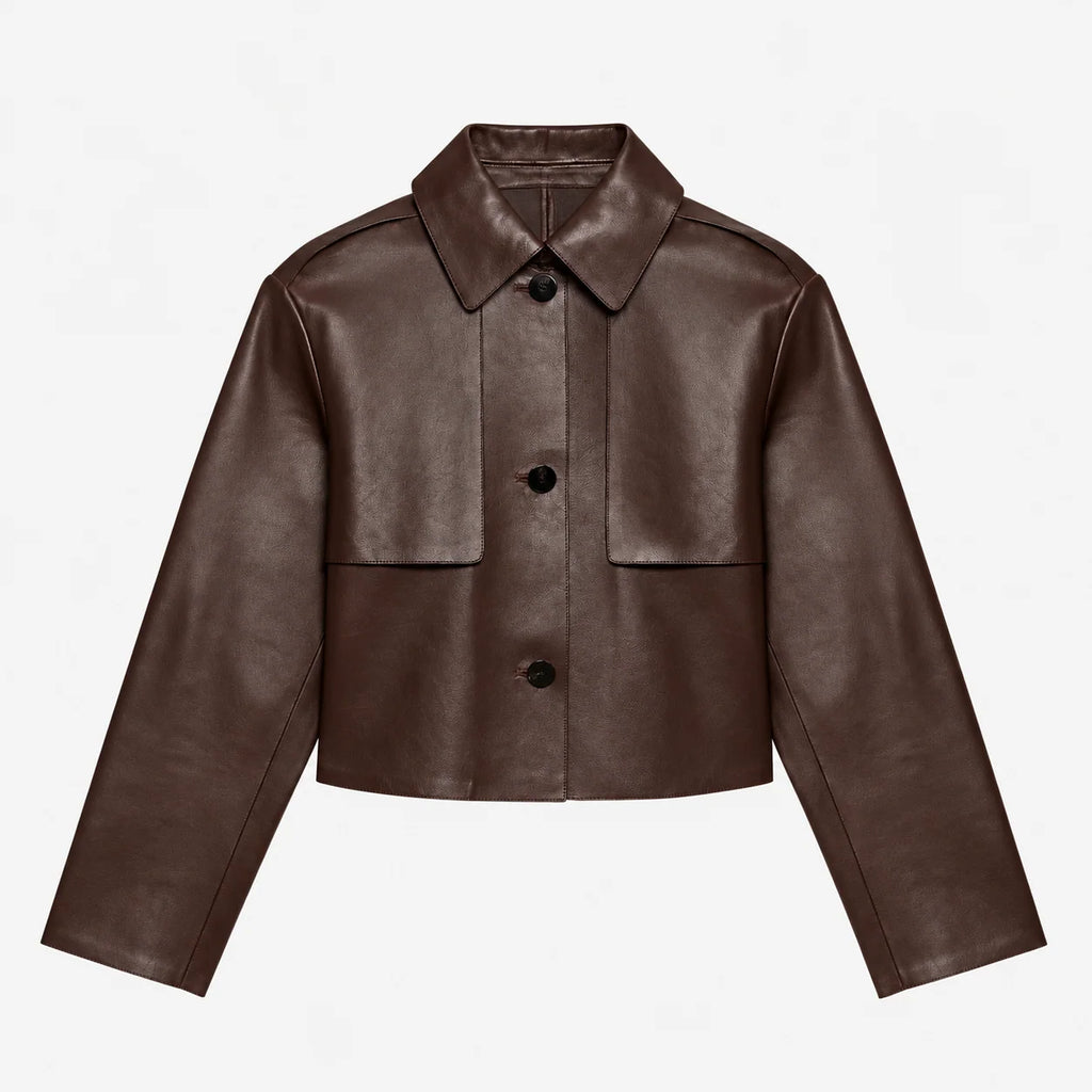 Women's Chocolate Brown Leather Jacket