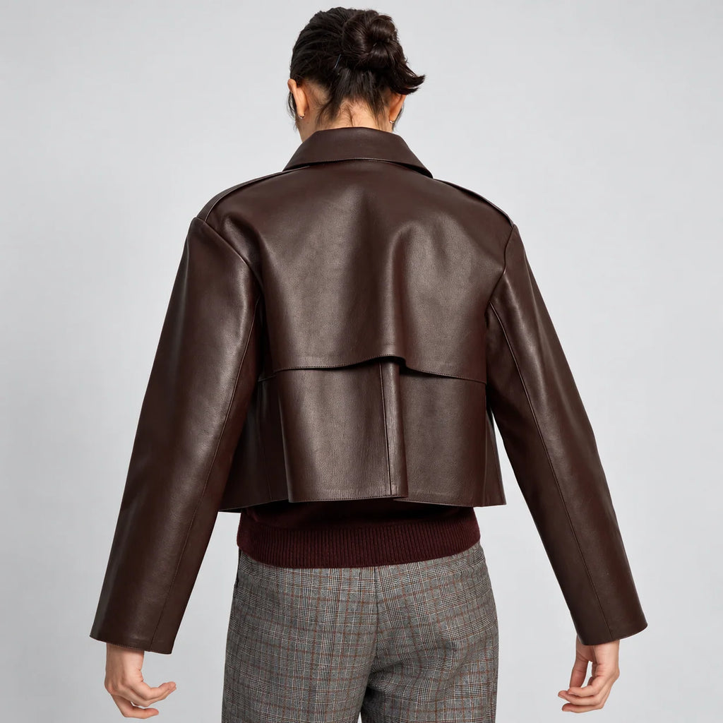 Women's Chocolate Brown Leather Jacket