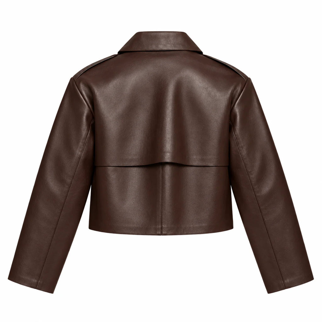 Women's Chocolate Brown Leather Jacket